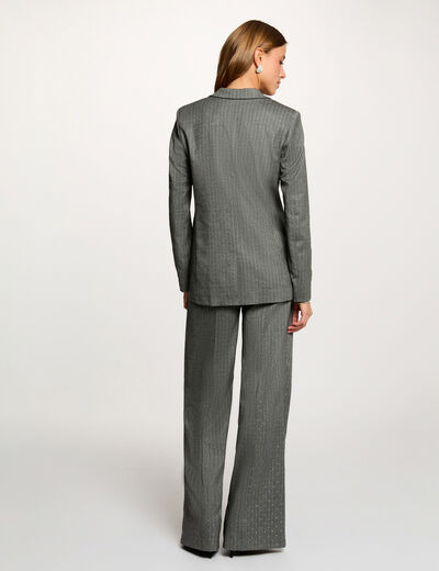 veste ajustee a rayures gris moyen femme Veste ajustée à rayures gris moyen femme