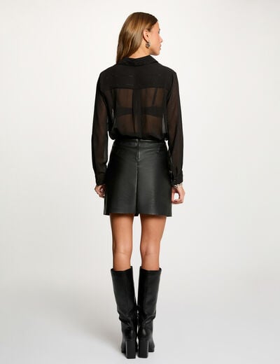 Rechte blouse met strass zwart vrouw