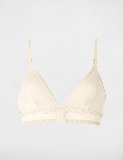 Kanten bh met fijne bandjes beige vrouw