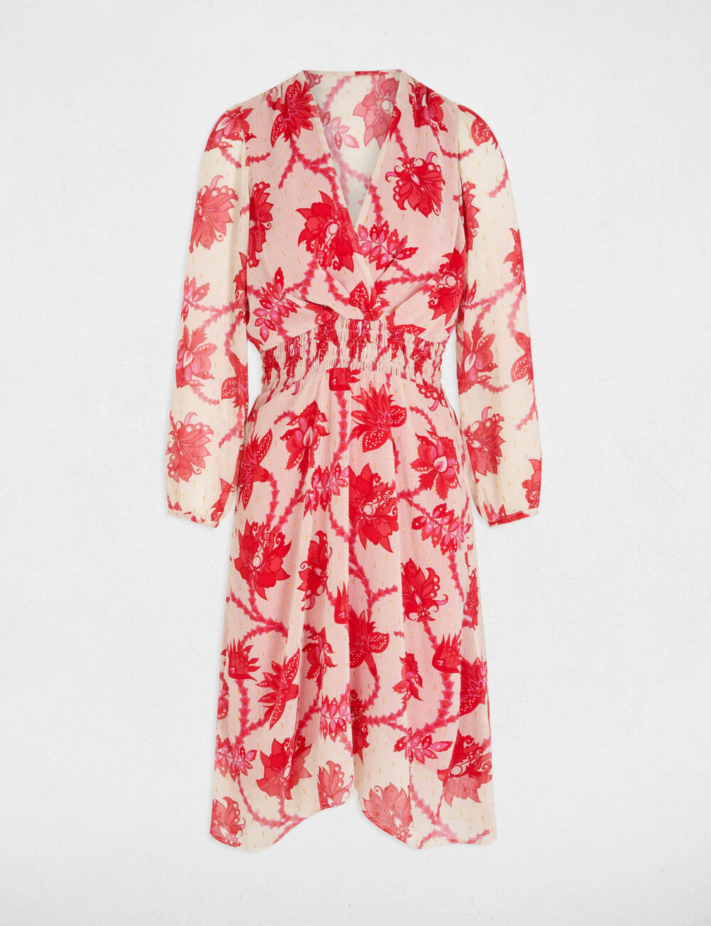 Robe évasée imprimée multicolore femme