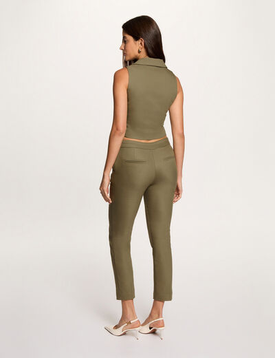 Getailleerd mouwloos vest brons vrouw