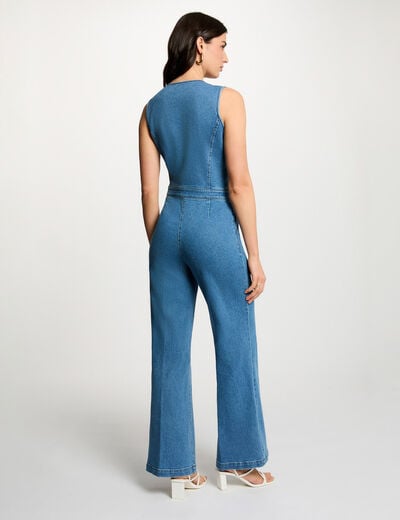 dubbel stone washed denim vrouw