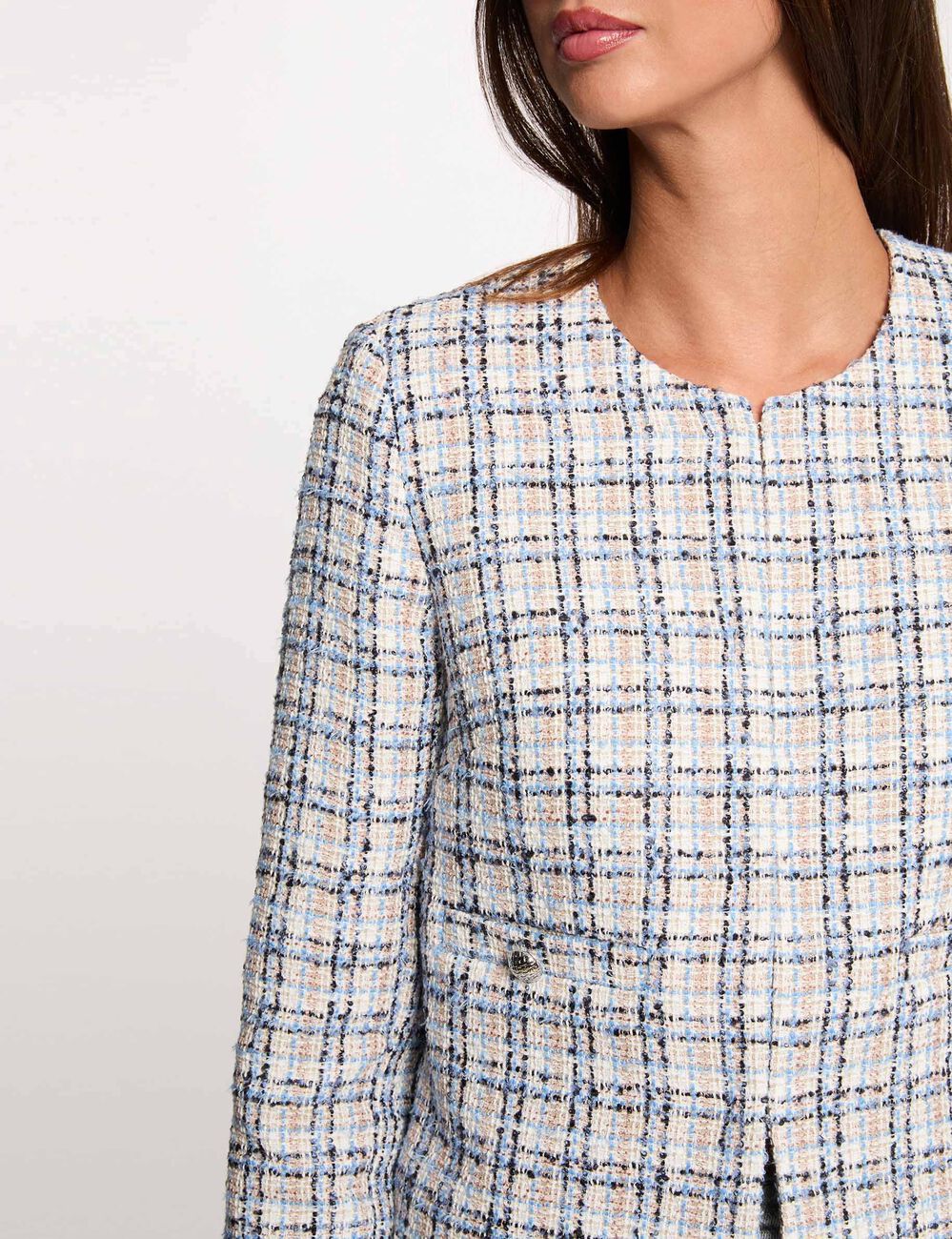 Veste tweed ajust&eacute;e multicolore femme