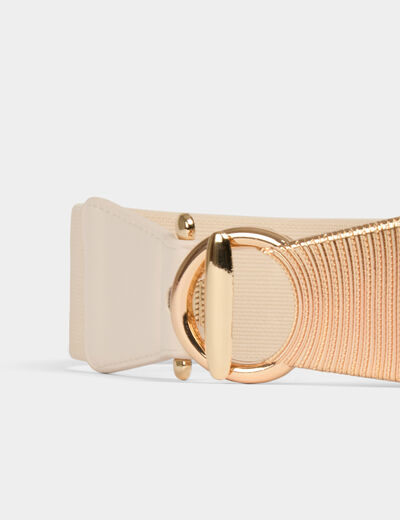 Ceinture élastiquée à boucle ivoire femme