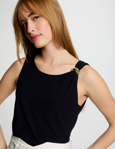 Débardeur sans manches bleu marine femme