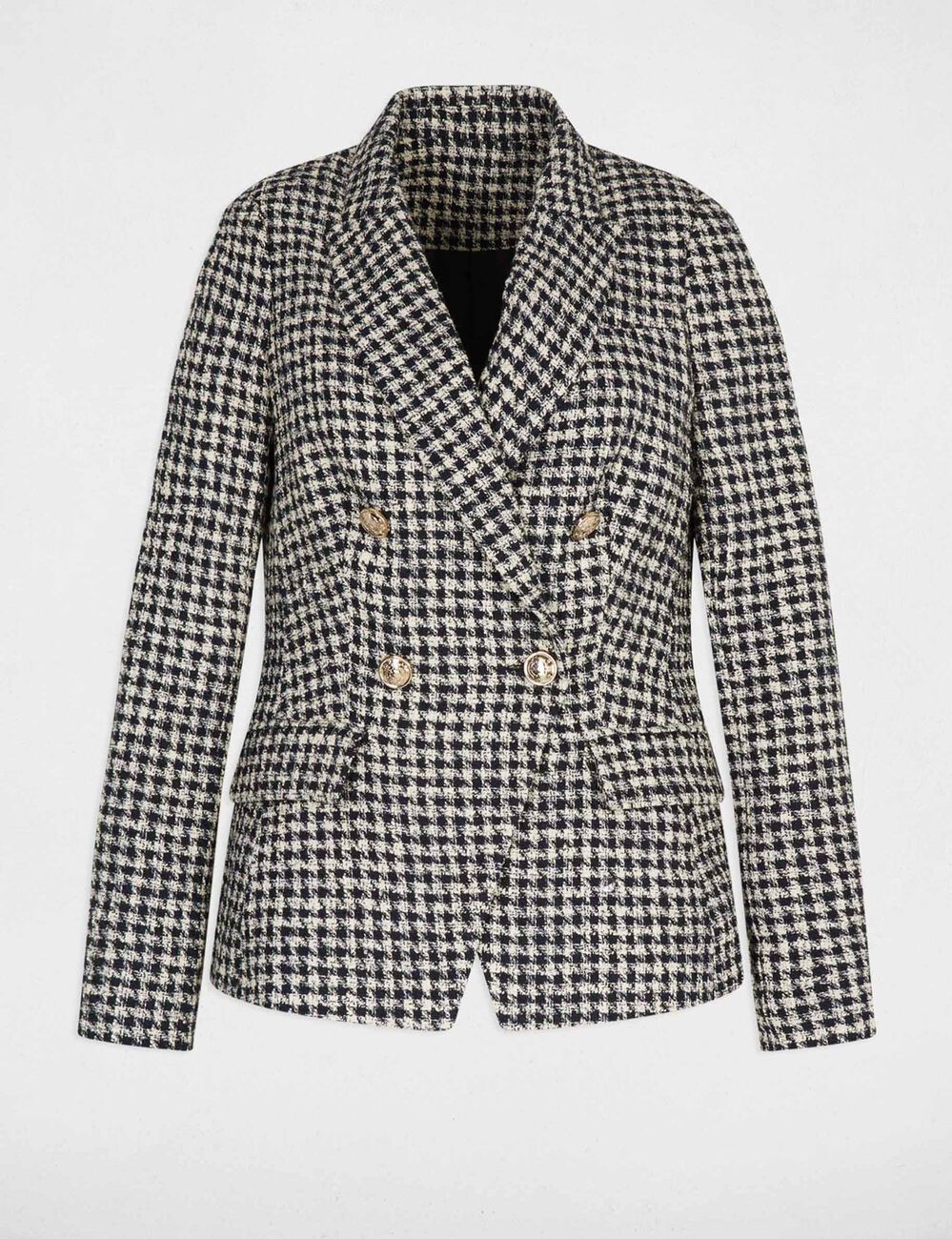 Blazer droit col tailleur multicolore femme