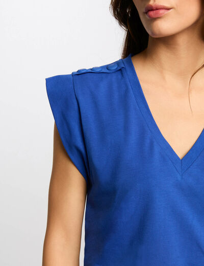 T-shirt manches courtes bleu electrique femme