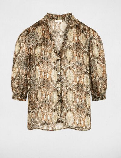 Chemise manches 3/4 imprimée multico femme