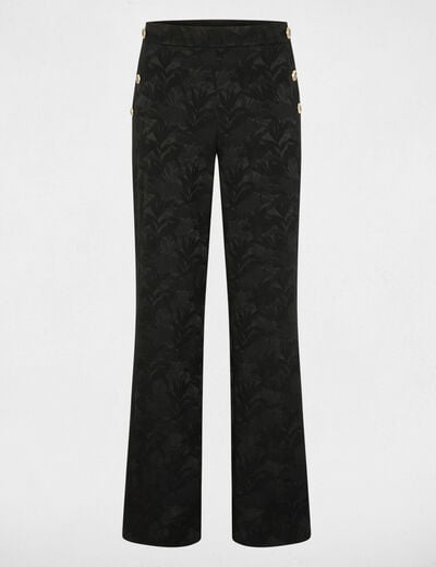 Slim-fit broek met hoge taille zwart vrouw