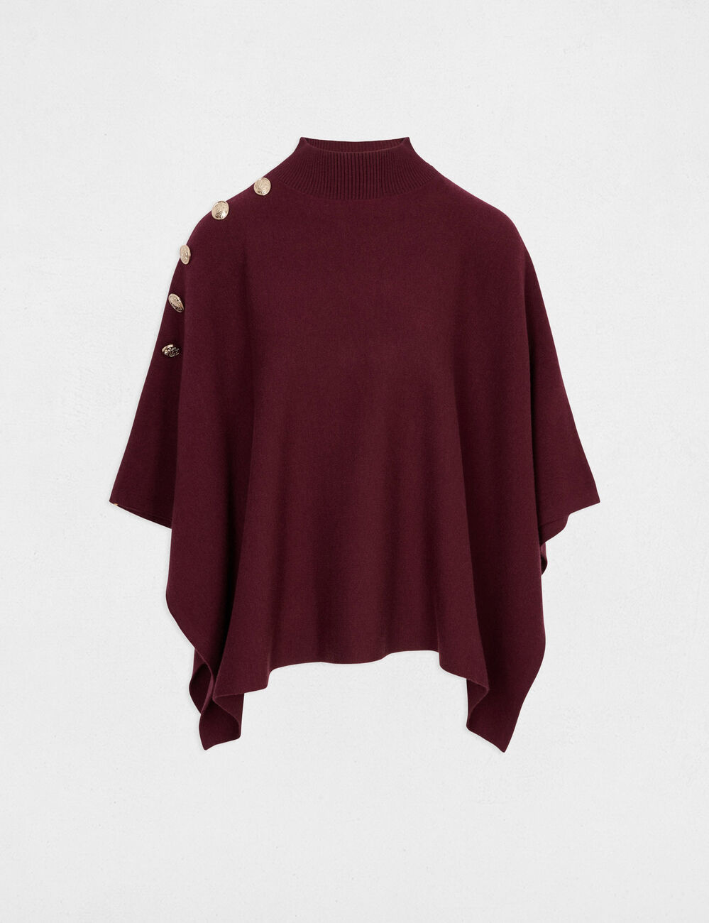 Cape met opstaande kraag pruim vrouw