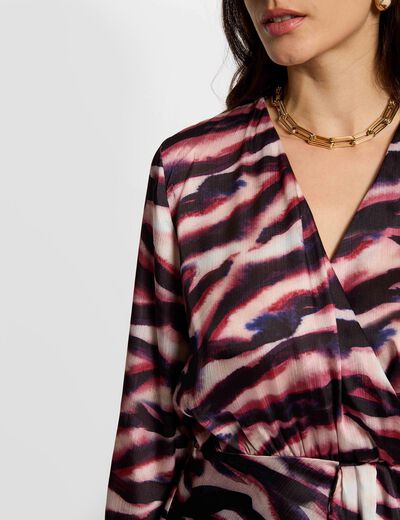 Robe cache coeur courte multicolore femme