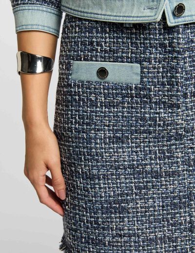 Korte tweed rok meerkleurig vrouw