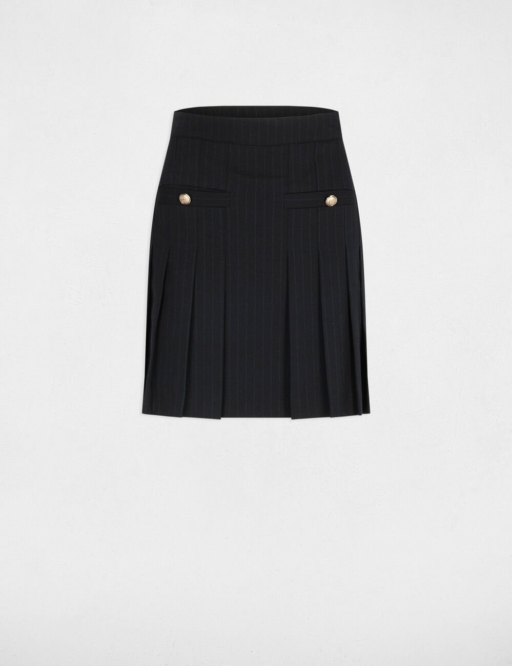 Korte geplooide rok marineblauw vrouw