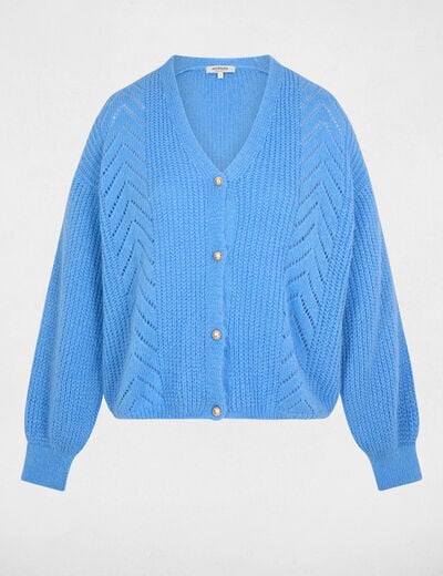 Vest met V-hals bleu vrouw