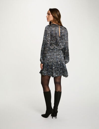 Robe courte imprimée multicolore femme