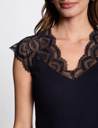 T-shirt met korte mouwen marineblauw vrouw