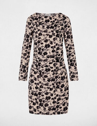 Robe maille imprimée multicolore femme