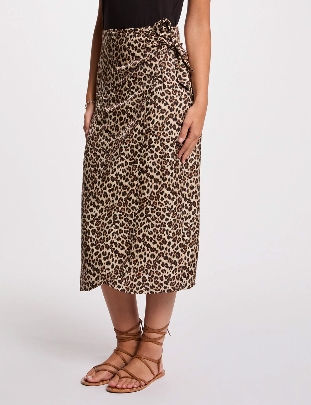 Jupe midi imprimée multicolore femme