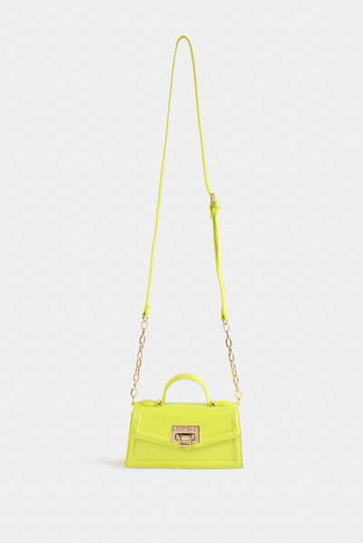 Sac pochette avec bandoulière anis femme