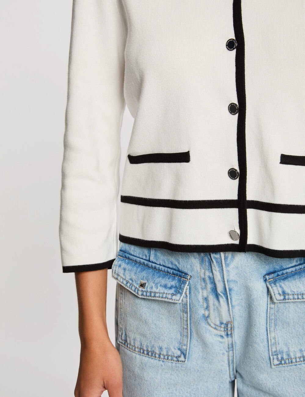 Vest met 3/4 mouwen helder wit vrouw