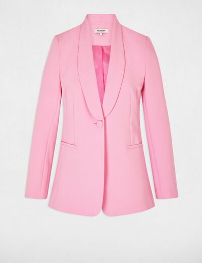 Blazer col ch&acirc;le rose clair femme