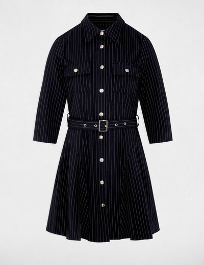 Robe courte cache coeur bleu marine femme