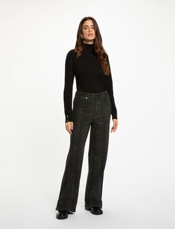 Jean large taille haute multicolore femme