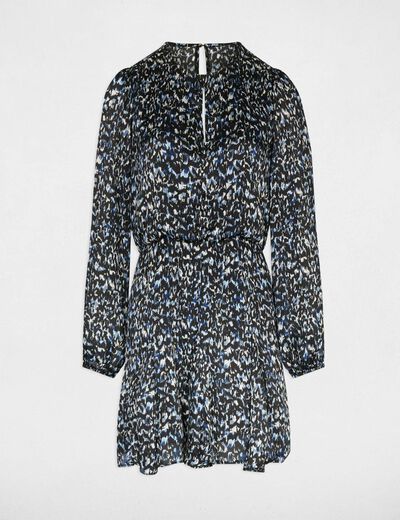 Robe courte imprimée multicolore femme