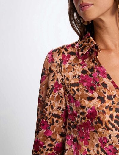 Chemise cache coeur ajustée multicolore femme