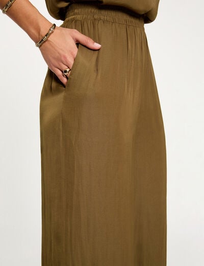 Luchtige wijde broek brons vrouw