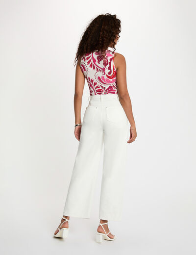 T-shirt ajusté col coeur multicolore femme