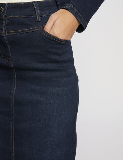 Jupe longueur genou en jean jean brut femme