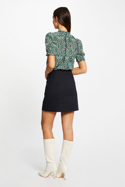 Blouse manches courtes imprimée multico femme