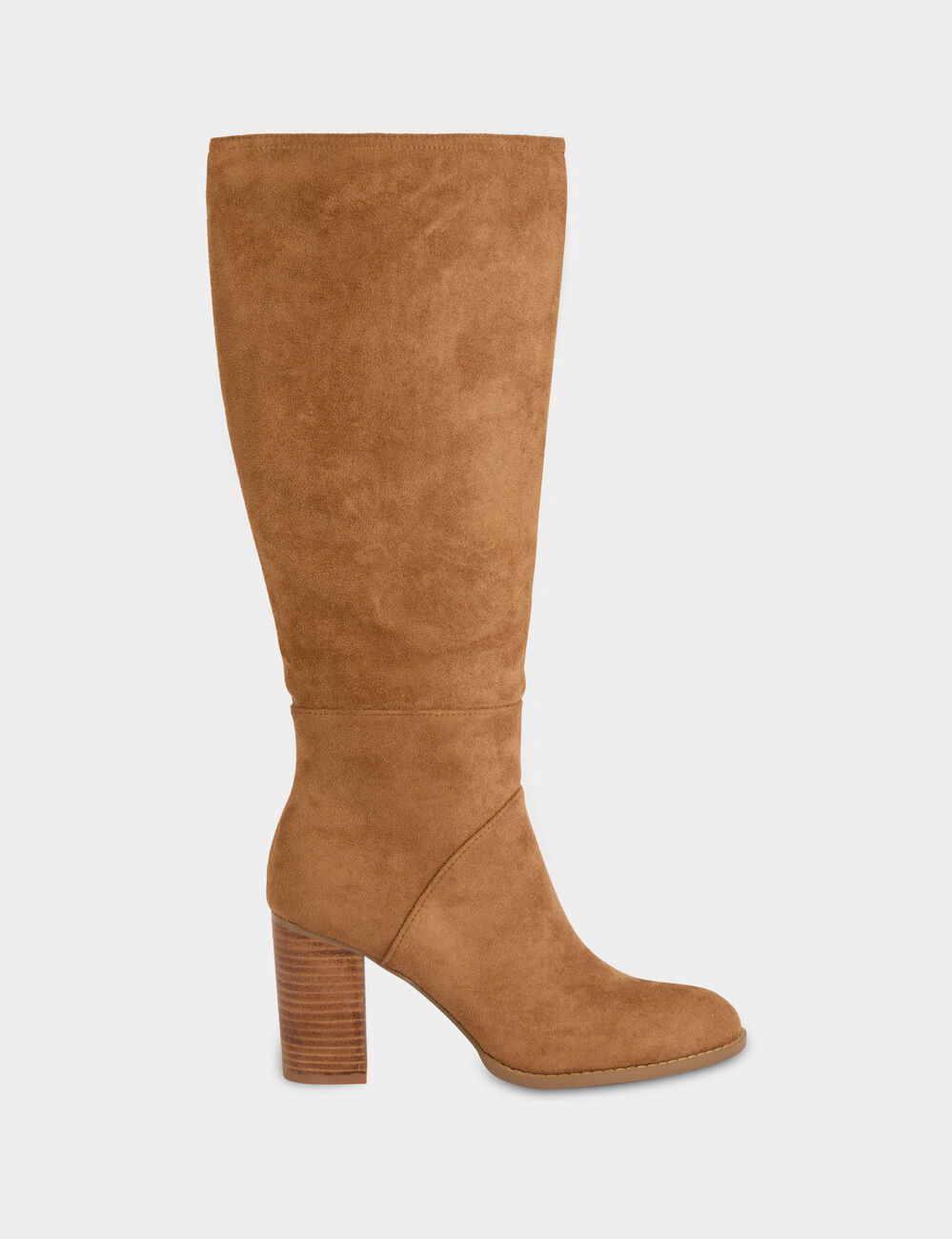 Botte hautes su&eacute;dine beige femme