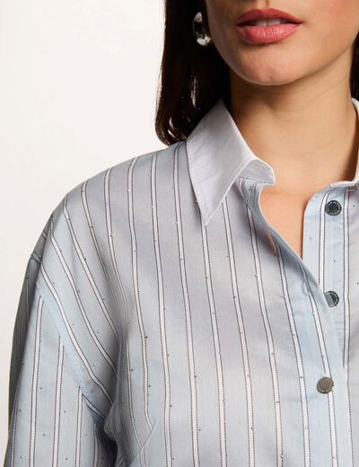 Oversized gestreept overhemd meerkleurig vrouw