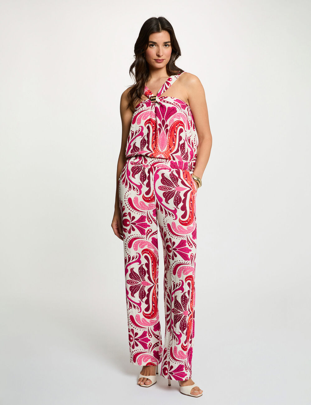 Top met opstaande kraag meerkleurig vrouw