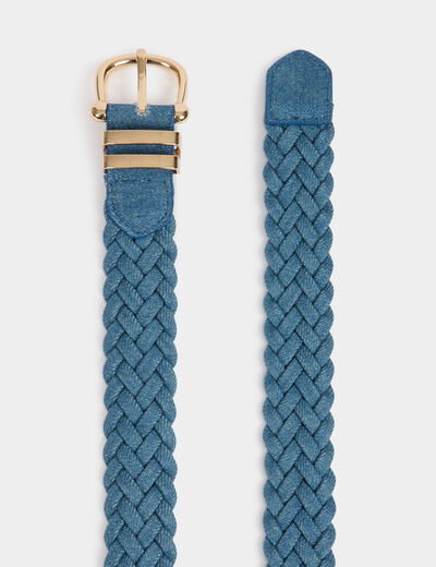 Ceinture tressée en jean denim stone femme