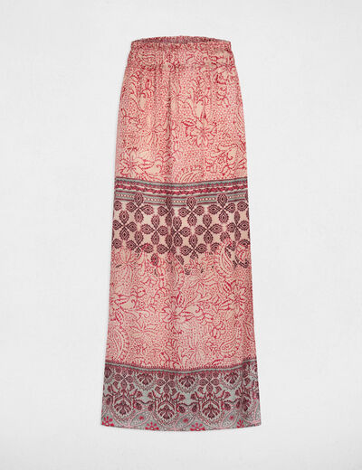 Jupe longue fluide multicolore femme
