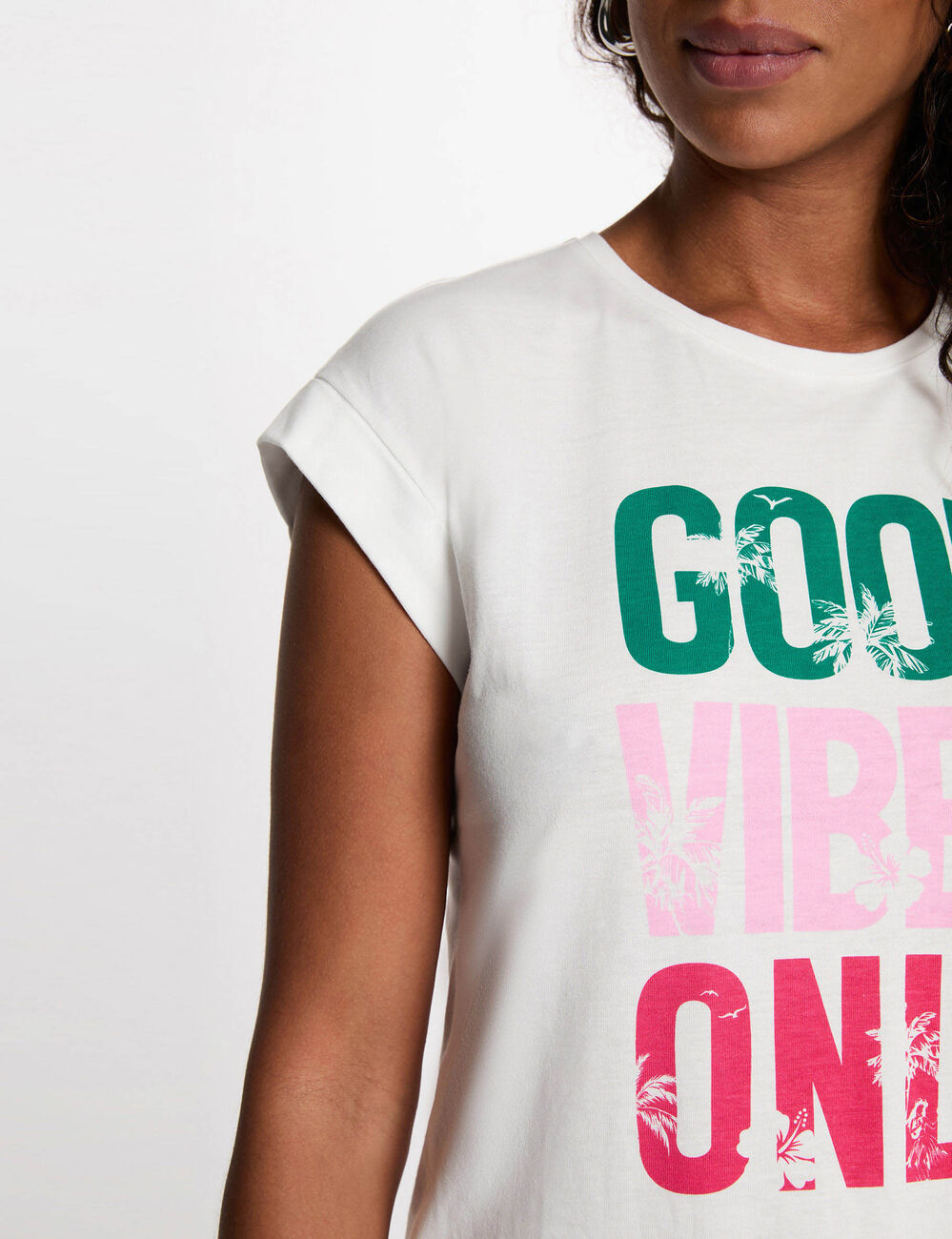 T-shirt manches courtes blanc femme