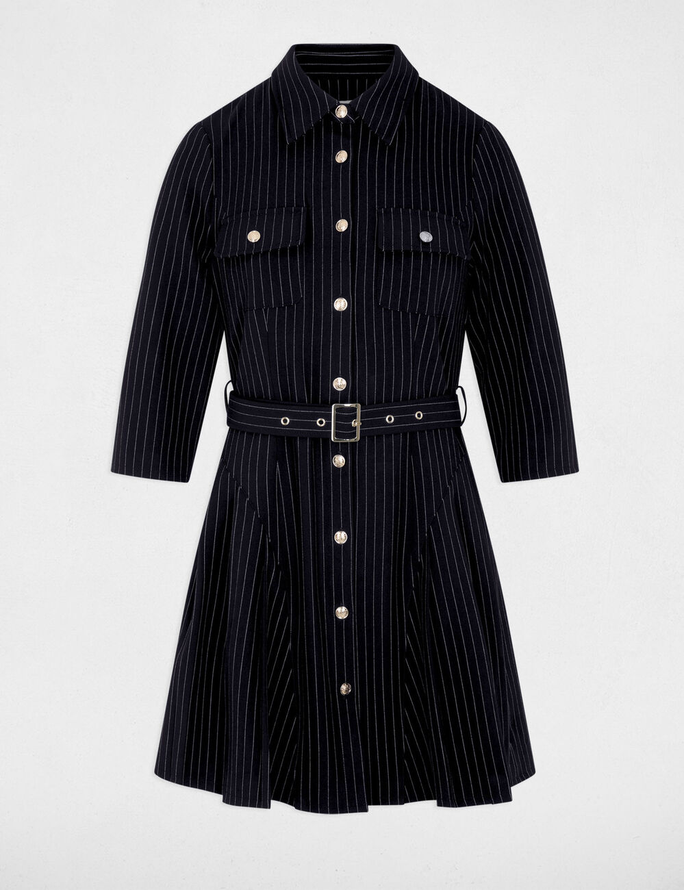 Korte aansluitende jurk marineblauw vrouw