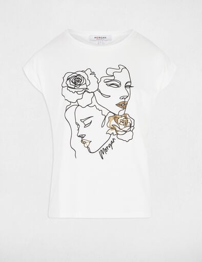 t shirt a inscription blanc femme T-shirt à inscription blanc femme