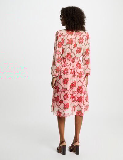 Robe évasée imprimée multicolore femme