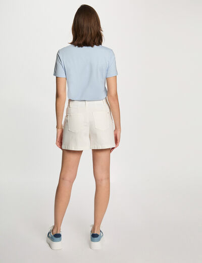 T-shirt à inscription bleu ciel femme