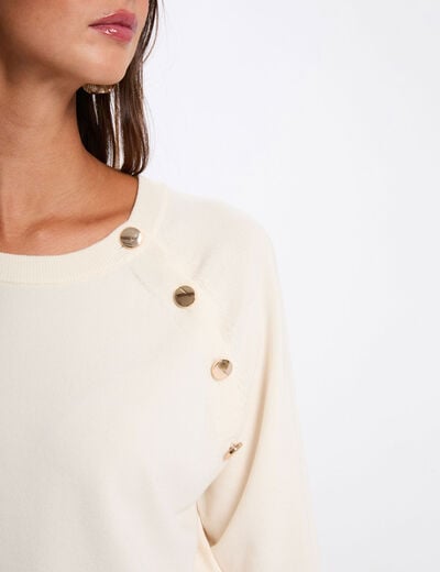 Pull fin ajust&eacute; ivoire femme