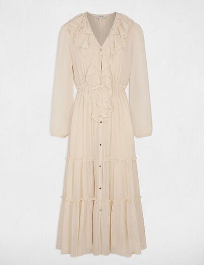 Robe longue fluide creme femme