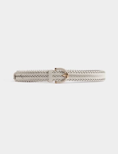 Ceinture tressée ivoire femme
