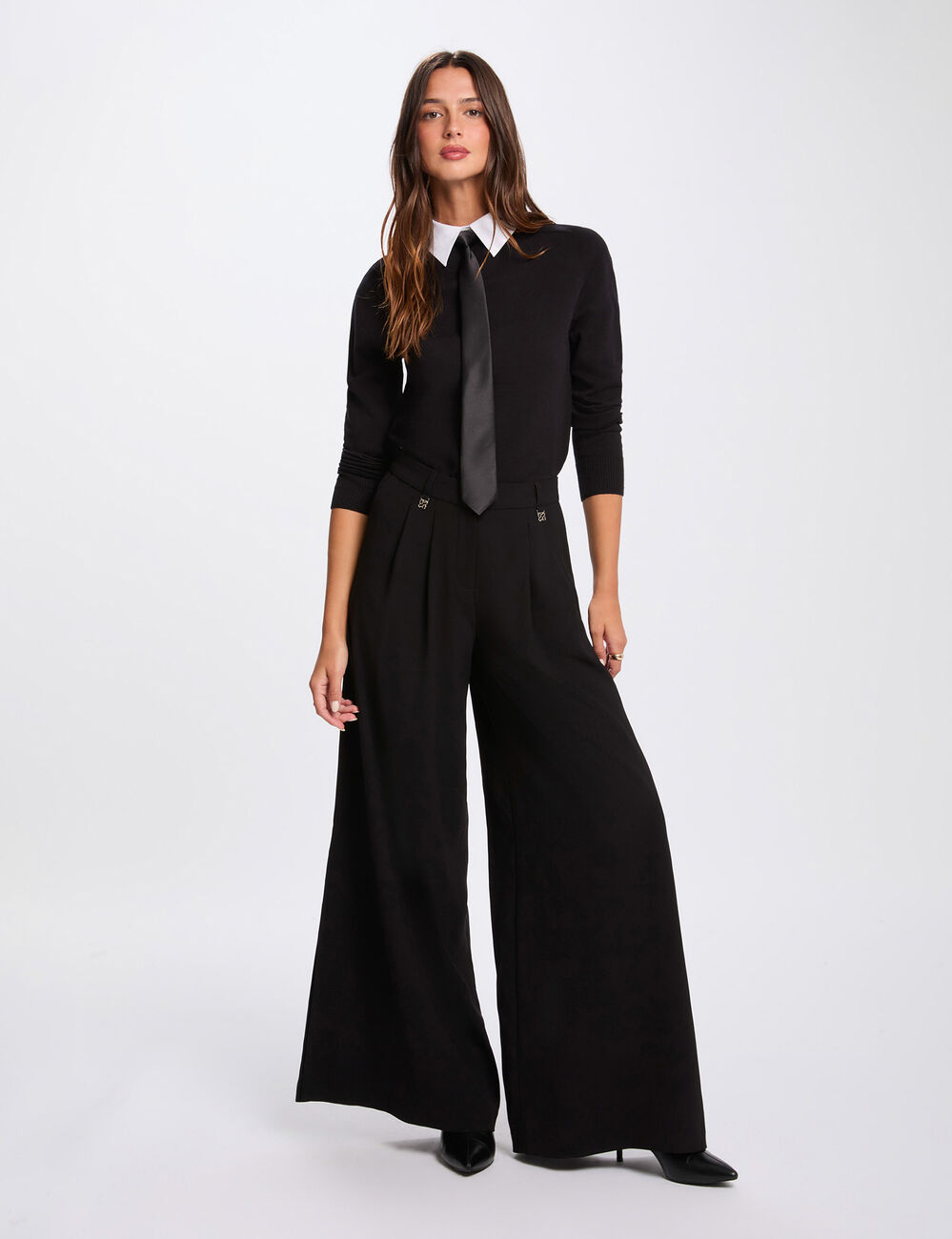 pull col revers noir femme Pull col revers noir femme