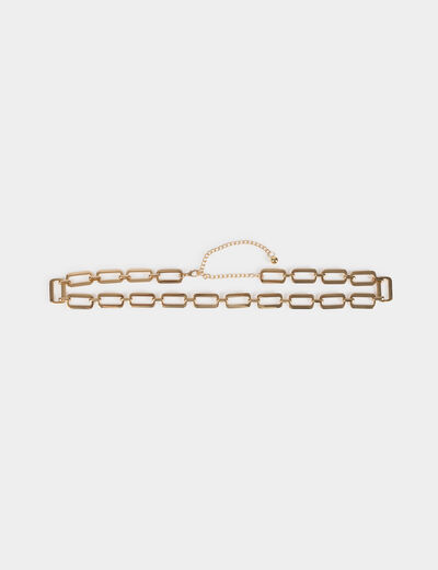 Ceinture fine cha&icirc;ne jaune or femme