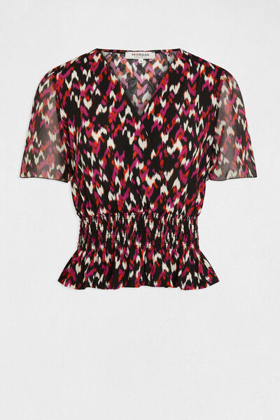 T-shirt met abstracte print meerkleurig vrouw