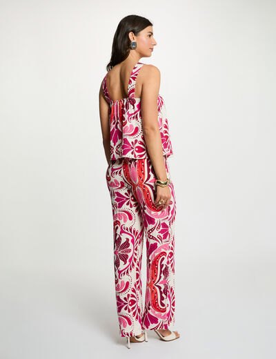 Top col montant multicolore femme